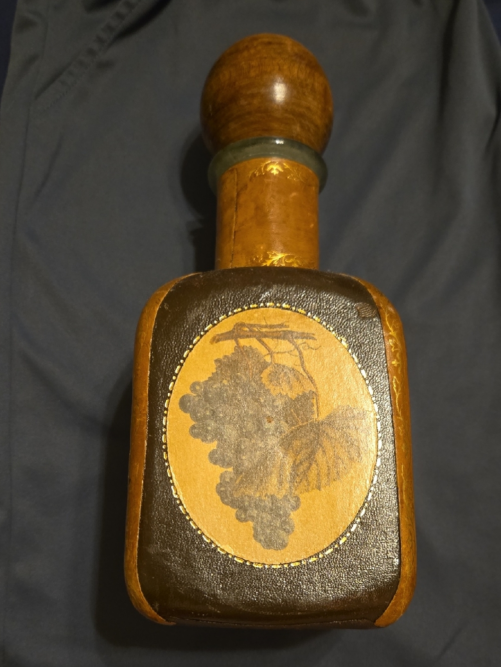 Vintage FAUSTO CONFURI Leather Bound Decanter, Florence Italy.